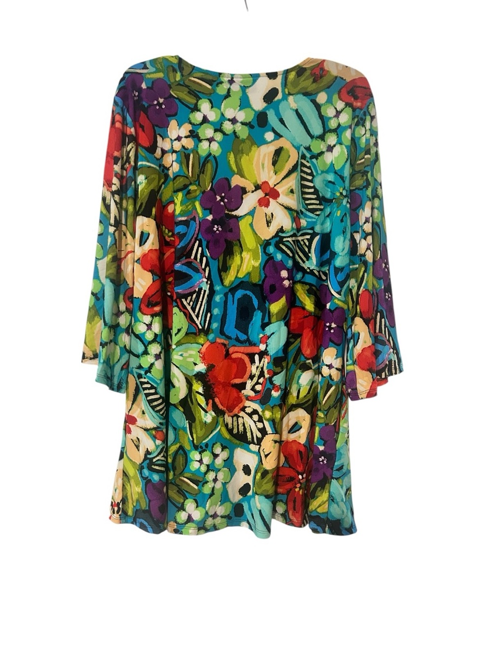 Attitudes by Renee Multicolor Floral Print Swing tunic. - Picture 3 of 5